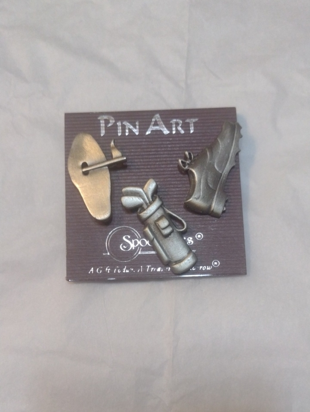 Pin Art Men's Golf-Themed Lapel Pin Set in Pewter